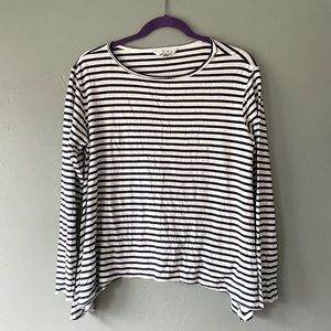 Nautical striped long sleeve shirt, size Small